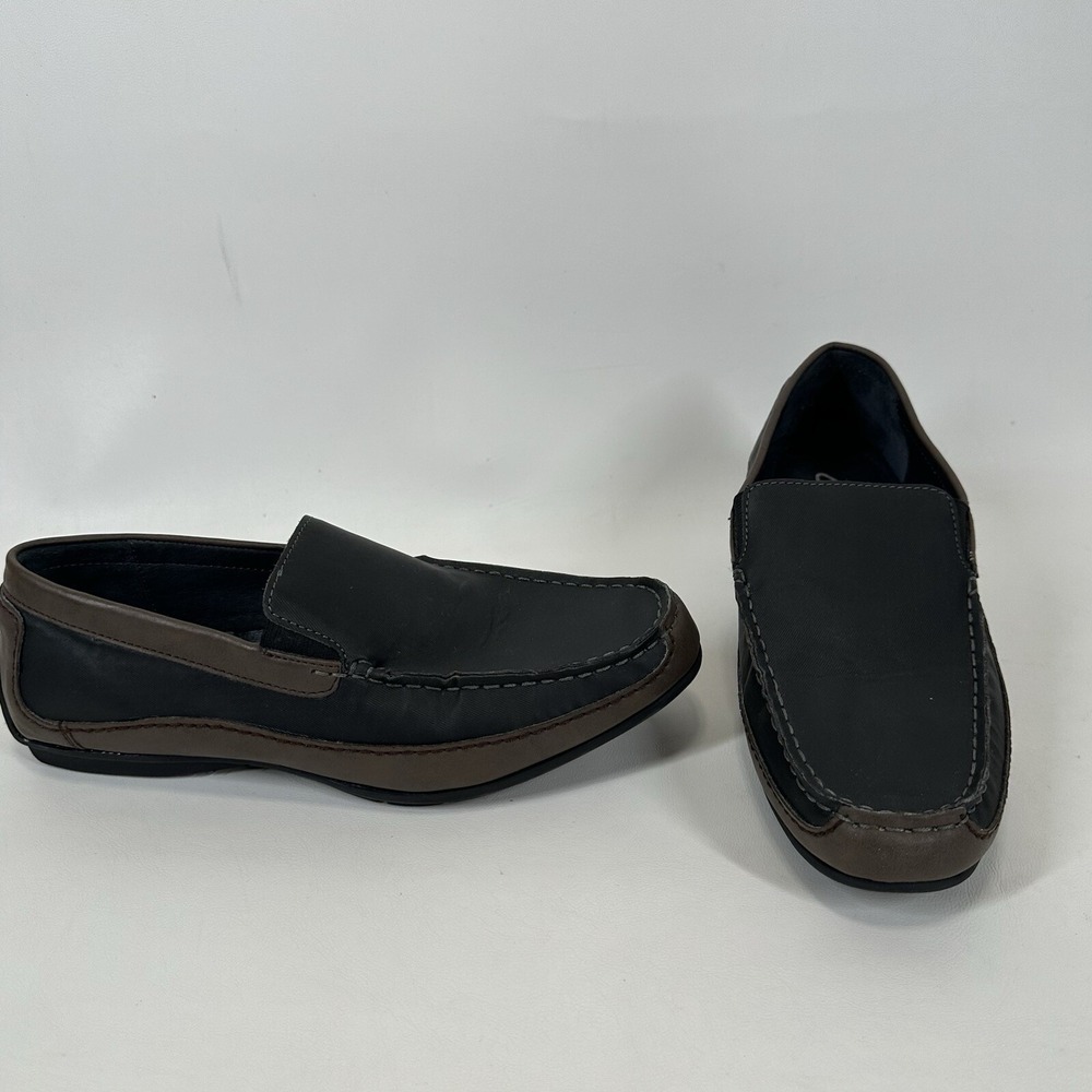 Clark's Moc Toe slip on men's shoes size‎ 10 M 659352 Two tone brown black